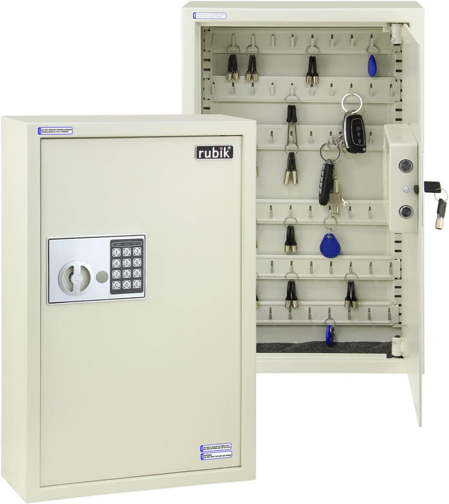 60 Key's Storage Cabinet Organizer with Digital Lock, Wall Mounted Solid Metal Safe Box (‎RBS60EW, 60 bits Key's Capacity)