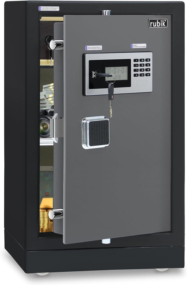 Rubik Digital Safe Box, Premium Build, Dual Security Locker 48kg (80x48x40cm) RBGX-73XTD Black/Grey