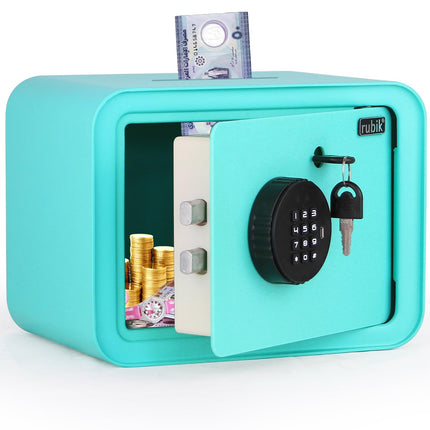 Children's Digital Piggy Bank Safe Box with Deposit Slot, For Kids Girls Boys RB-ZW18N1 (Sea Green)
