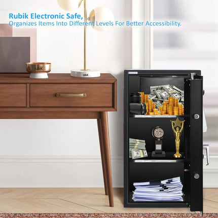Rubik Large Digital Safe Box with Pin Code and Keys, RB-75EG (75x40x40cm) Black