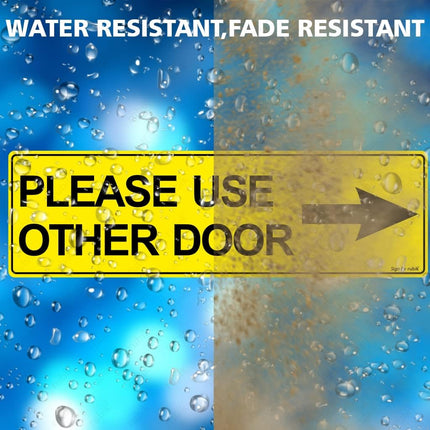 Please Use Other Door Self Adhesive Sign Sticker 23x7cm – Reflective Vinyl Decal