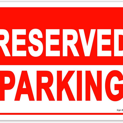Acrylic Reserved Parking Sign 20x15cm, Weather Resistant Reflective (Red/White)