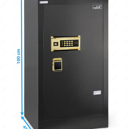 Rubik Digital Safe Box with Dual Security Lock (100x51x45cm) 100H-BG Black
