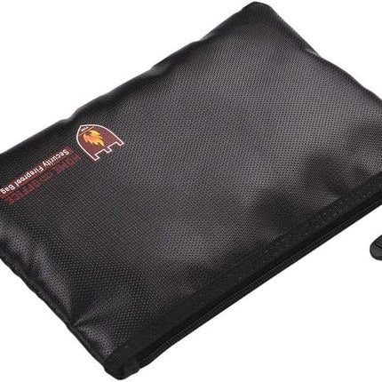 Small Fireproof Document Bag 27x16cm - Silicone Coated Fiberglass, Water and Fire Resistant, Single Zipper Pouch