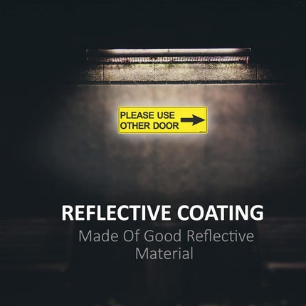 Please Use Other Door Self Adhesive Sign Sticker 23x7cm – Reflective Vinyl Decal