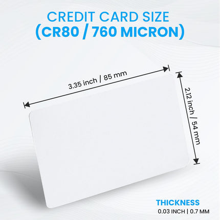 CR80 White PVC Blank Cards for Thermal Transfer Printing 0.76mm (100pcs)