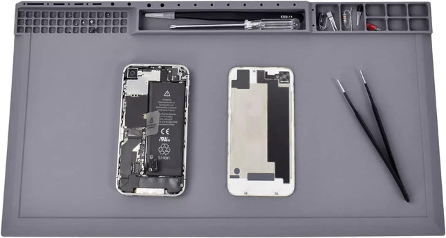 Soldering Mat 38×21cm - Heat-Resistant Anti-Static Silicone Repair Work Mat (TE-612)