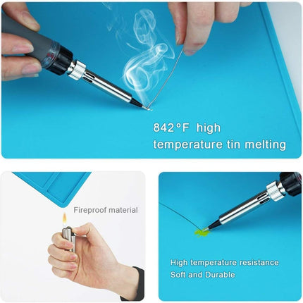 S-130 Silicone Repair Soldering Work Mat – Heat Resistant, Non-Skid Insulation Desk Pad