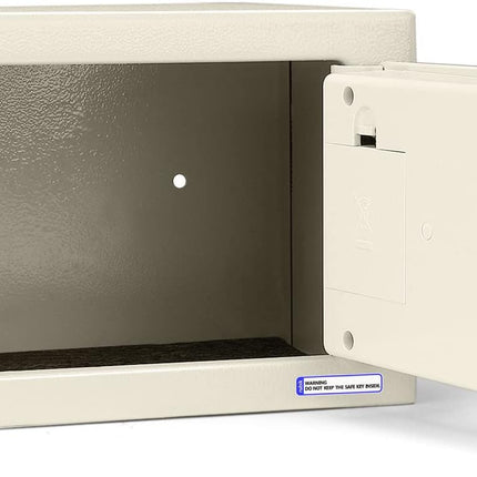 Rubik Mini Safe Box With Drop Slot, Digital Lock & Key (17x23x17cm) Off White