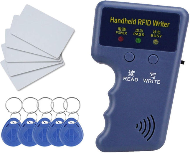 Rubik Professional Handheld RFID 125KHz ID Card Copier Reader Writer Portable Duplicator Durable with 5 Writable Tags 5 Writable Cards (Copier Bundle 2.1)