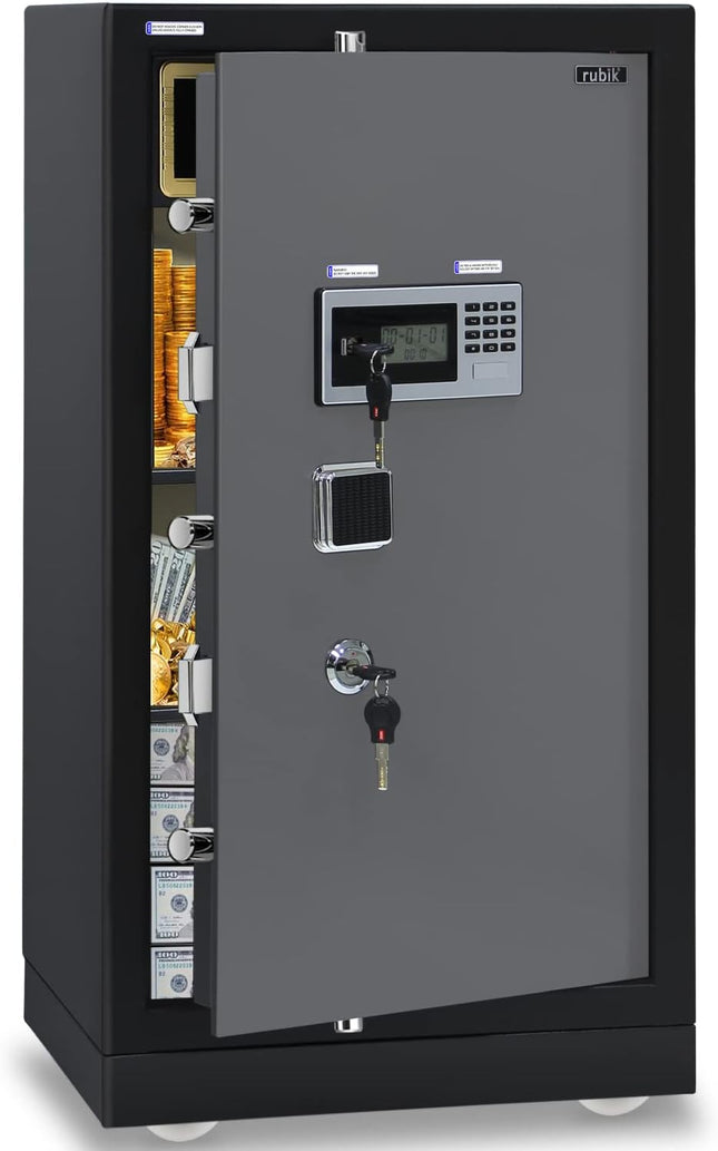 Rubik Digital Safe Box, Premium Build, Triple Security Locker 85kg (100x54x44cm) RBGX-100XTD Black/Grey