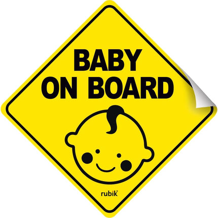 Baby on Board Car Sign – Reflective Self Adhesive Safety Sticker 12x12cm