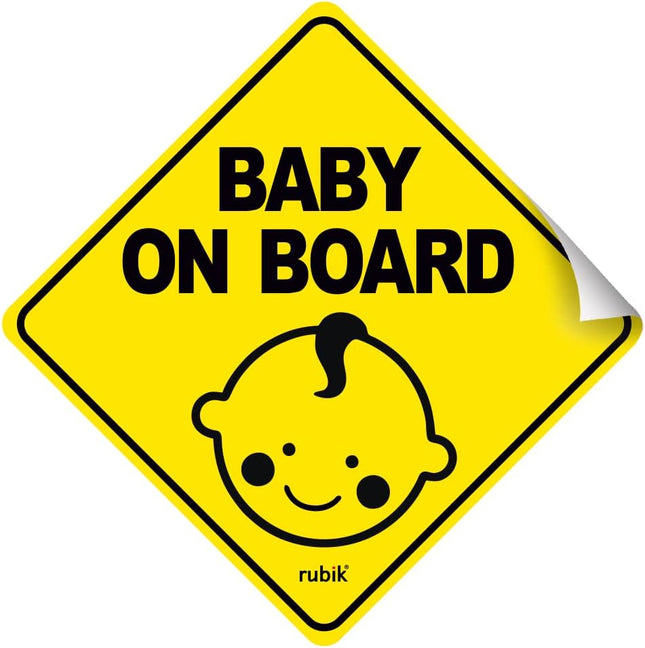 Baby on Board Car Sign – Reflective Self Adhesive Safety Sticker 12x12cm