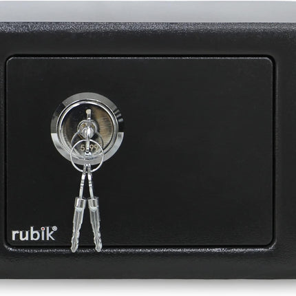 Rubik Mini Safe Box with Key Only Lock (17x23x17cm) Black