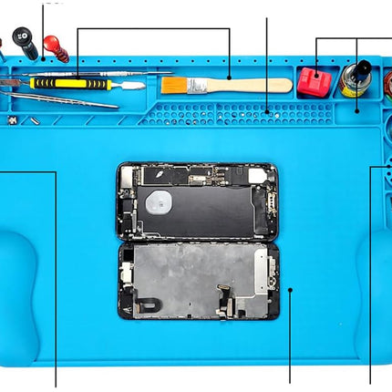 TE-604 Soldering Repair Mat 45x30cm - Silicone Heat Resistant Work Station Desk Pad
