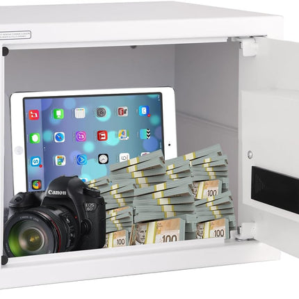 Rubik Large Digital Safe Box with Pin Code and Keys, RB-30EG (30x38x30cm) White