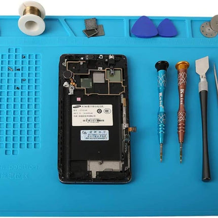 S-130 Silicone Repair Soldering Work Mat – Heat Resistant, Non-Skid Insulation Desk Pad