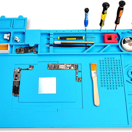 TE-607 Soldering Repair Mat 46x30cm - Silicone Heat Resistant Work Station Desk Pad