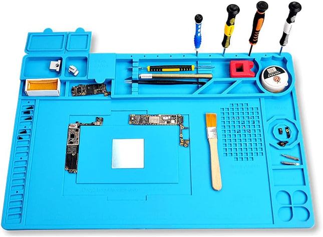 TE-607 Soldering Repair Mat 46x30cm - Silicone Heat Resistant Work Station Desk Pad
