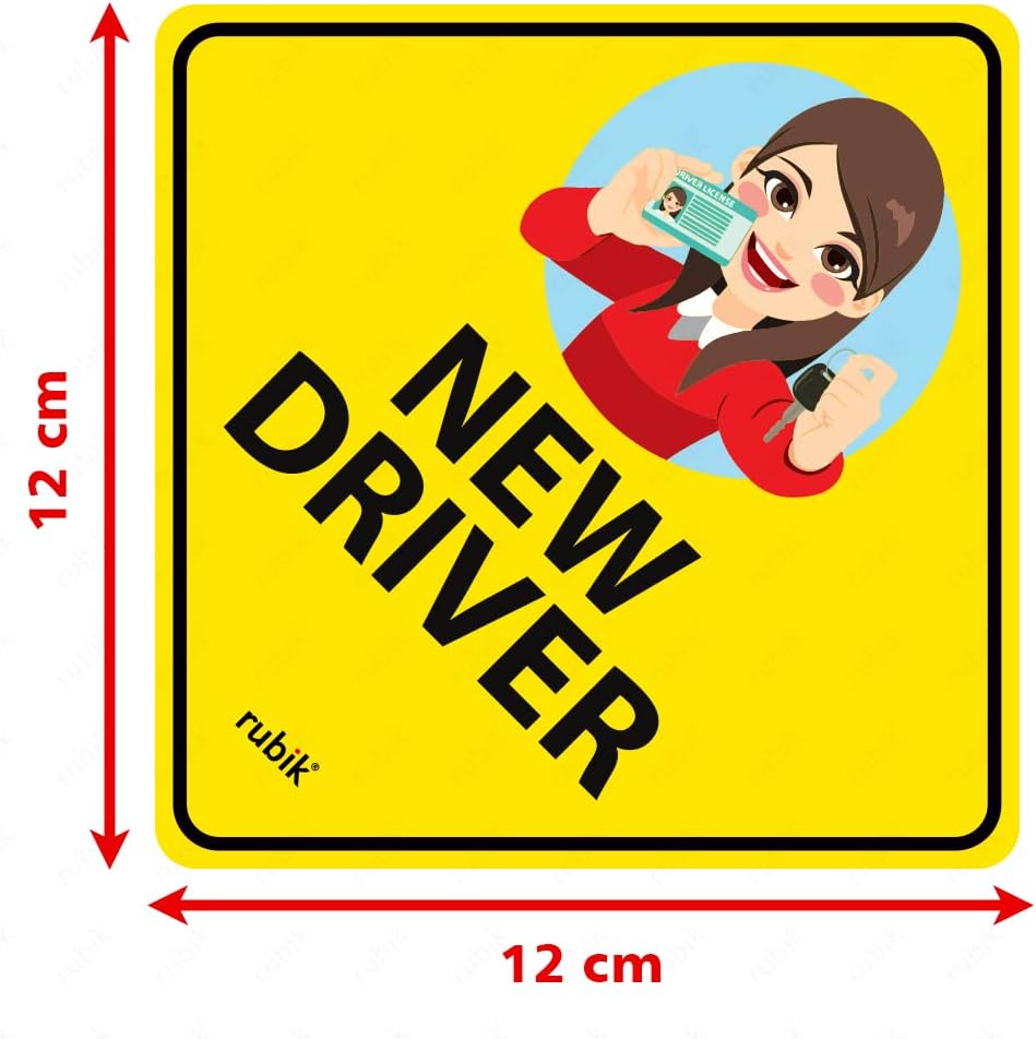 New Driver Sticker By Rta Lady New Driver Car Sign Reflective Sticker 12cm - Beginner Driver ...