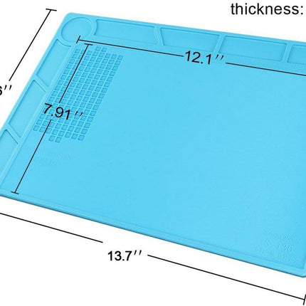 S-130 Silicone Repair Soldering Work Mat – Heat Resistant, Non-Skid Insulation Desk Pad