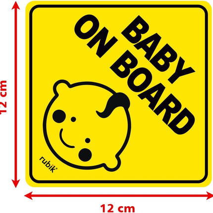 Baby on Board Car Sign – Reflective Self Adhesive Safety Sticker 12x12cm