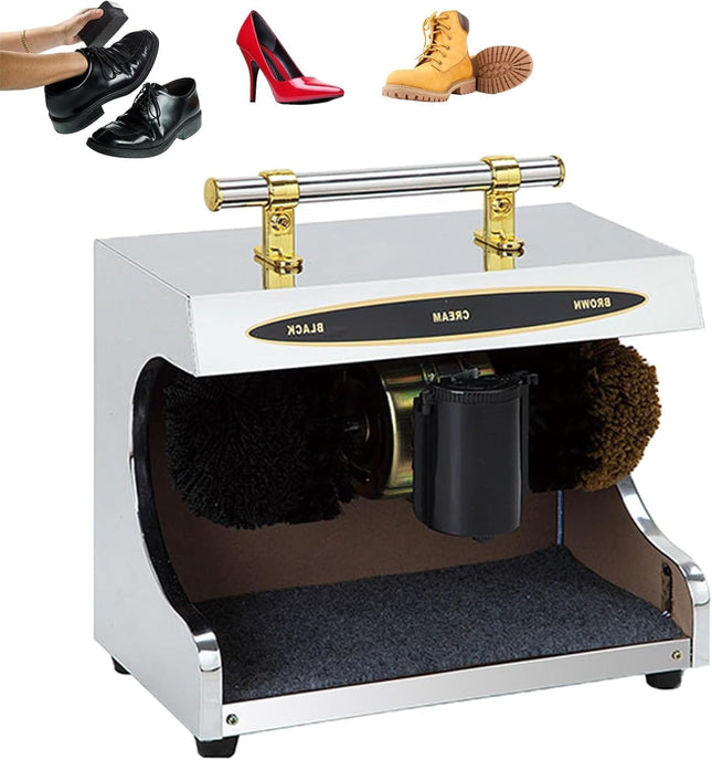 Automatic Shoe Polishing Machine with Cream Dispenser (Silver)