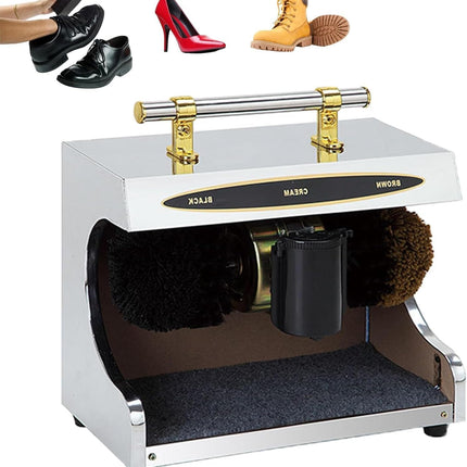 Automatic Shoe Polishing Machine with Cream Dispenser (Silver)
