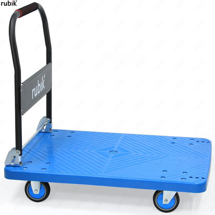 Rubik Flatbed Platform Trolley, 400kg Weight Capacity and 360 Degree Swivel Wheels, Foldable Push Hand Cart (Medium, 60x90cm)