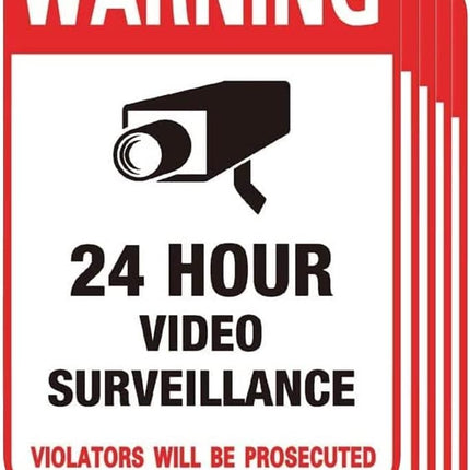 Self Adhesive CCTV Camera Sticker Warning Signs (5pcs, Size 15.7x10.3cm)
