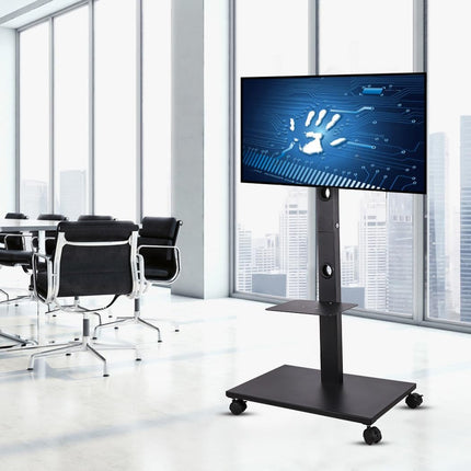 TV Stand Trolley for 32 to 65 Inch TVs Mobile Floor TV Stand with Wheels and Media Shelf (U-690-LZ)