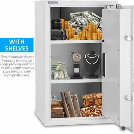 Rubik Large Safe Box with Digital Keypad and Key Lock RB-60EG (Size, 60x36x30cm) White
