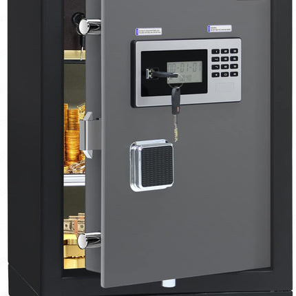 Rubik Digital Safe Box, Premium Build, Dual Security Locker 32kg (60x40x35cm) RBGX-53XTD Black/Grey