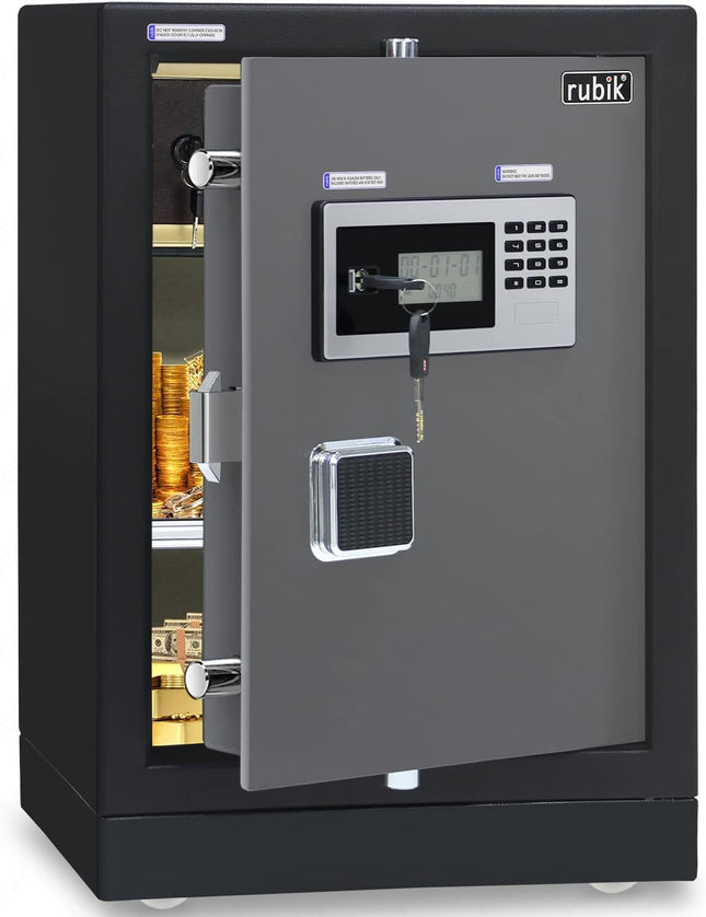Rubik Digital Safe Box, Premium Build, Dual Security Locker 32kg (60x40x35cm) RBGX-53XTD Black/Grey