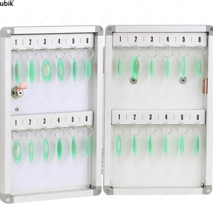 Rubik 24 Keys Aluminum Key Storage Cabinet - Wall Mounted Key Safe Box