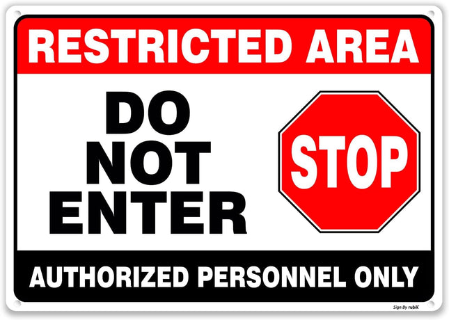 Acrylic Restricted Area Sign – Do Not Enter, Authorized Personnel Only | UV Protected Sign (10x7 inch)