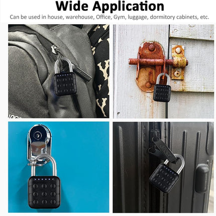 Rubik Digital Padlock, 6 Digit Combination Password, Electronic Classic Lock (Black)