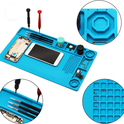 TE-503 Soldering Mat 38x21cm - Silicone Heat Resistant Work Station Desk Pad