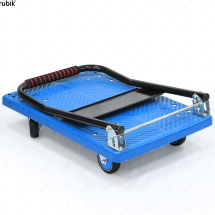 Rubik Flatbed Platform Trolley, 200kg Weight Capacity and 360 Degree Swivel Wheels, Foldable Push Hand Cart (Small, 50x70cm)