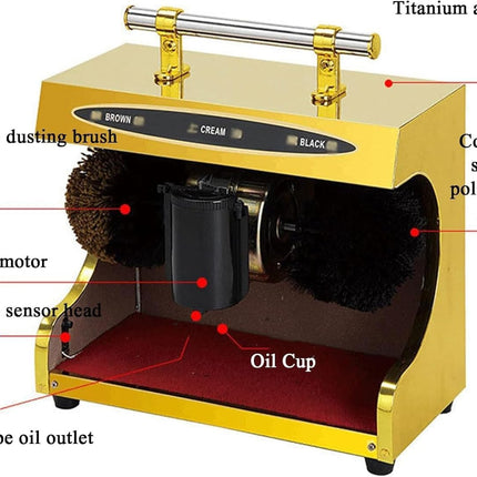 Automatic Shoe Polishing Machine with Cream Dispenser (Silver)