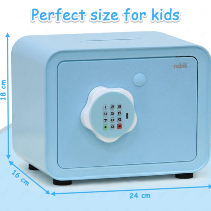Children's Digital Piggy Bank Safe Box with Deposit Slot, For Kids Girls Boys RB-ZW18N1 (Blue)