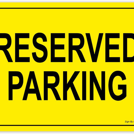 Acrylic Reserved Parking Sign 20x15cm, UV Protected Reflective (Black/Yellow)