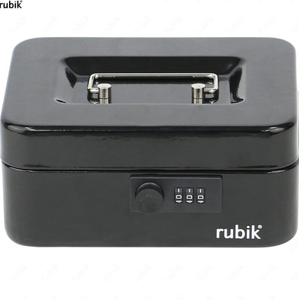 Medium Cash Box with Combination Lock & Tray - White (20x16x9cm)