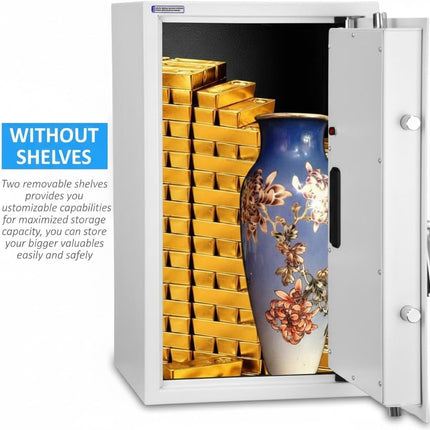Rubik Large Safe Box with Digital Keypad and Key Lock RB-60EG (Size, 60x36x30cm) White