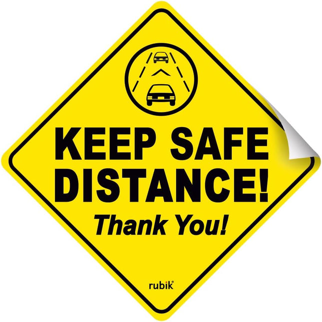 Self Adhesive Keep Safe Distance Thank You Car Sign Sticker for New Driver (12x12cm)
