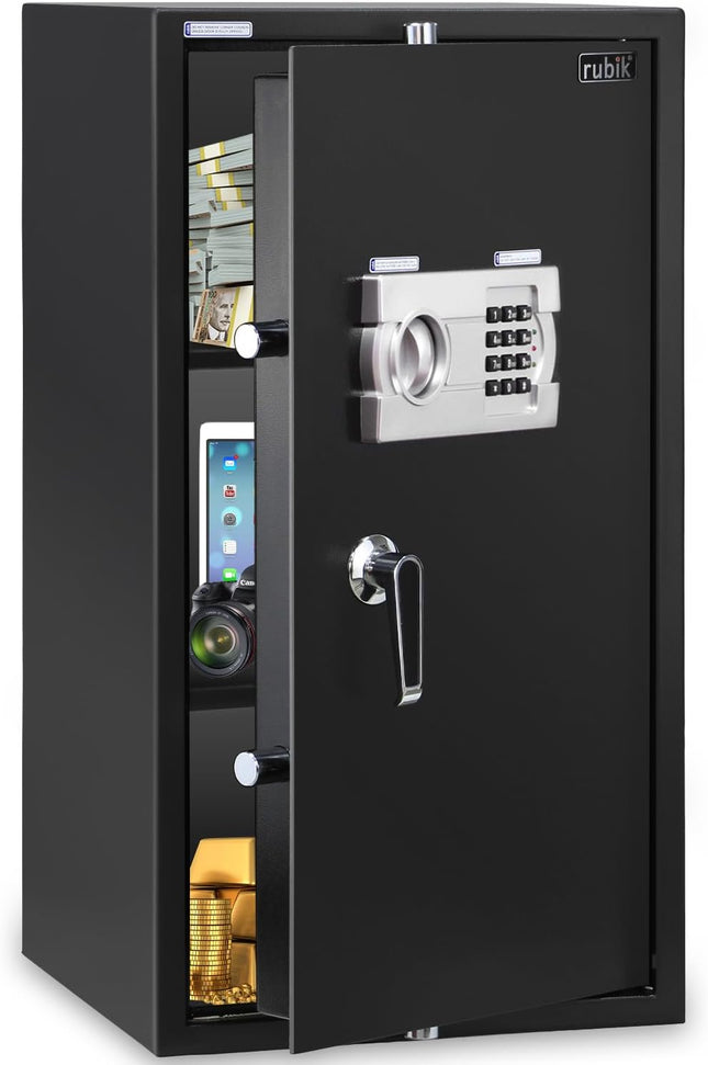 Rubik Large Digital Safe Box with Pin Code and Keys, RB-75EG (75x40x40cm) Black