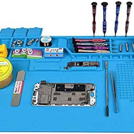 S-170 Silicone Soldering Work Mat – 124 Screw Slots, 4 Magnetic Slots, Heat Resistant