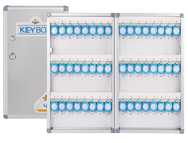 Glosen 48 Key's Storage Cabinet with Lock, Wall Mounted Key Safe Box (B1048,  48 bits Key's Capacity)