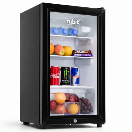 Rubik 60L Glass Door Mini Fridge for Events, Exhibition Booths and Offices - Compact Display Fridge for Drinks RBJC-62