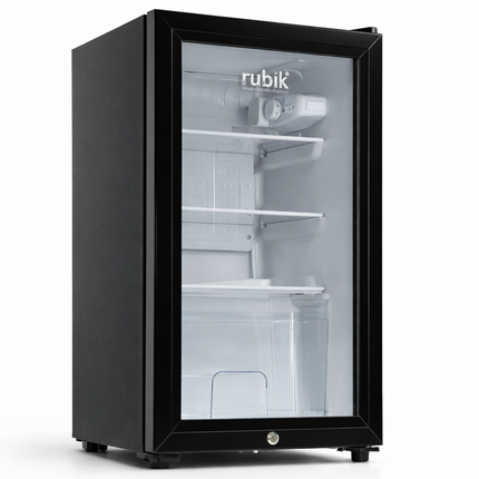 Rubik 60L Glass Door Mini Fridge for Events, Exhibition Booths and Offices - Compact Display Fridge for Drinks RBJC-62